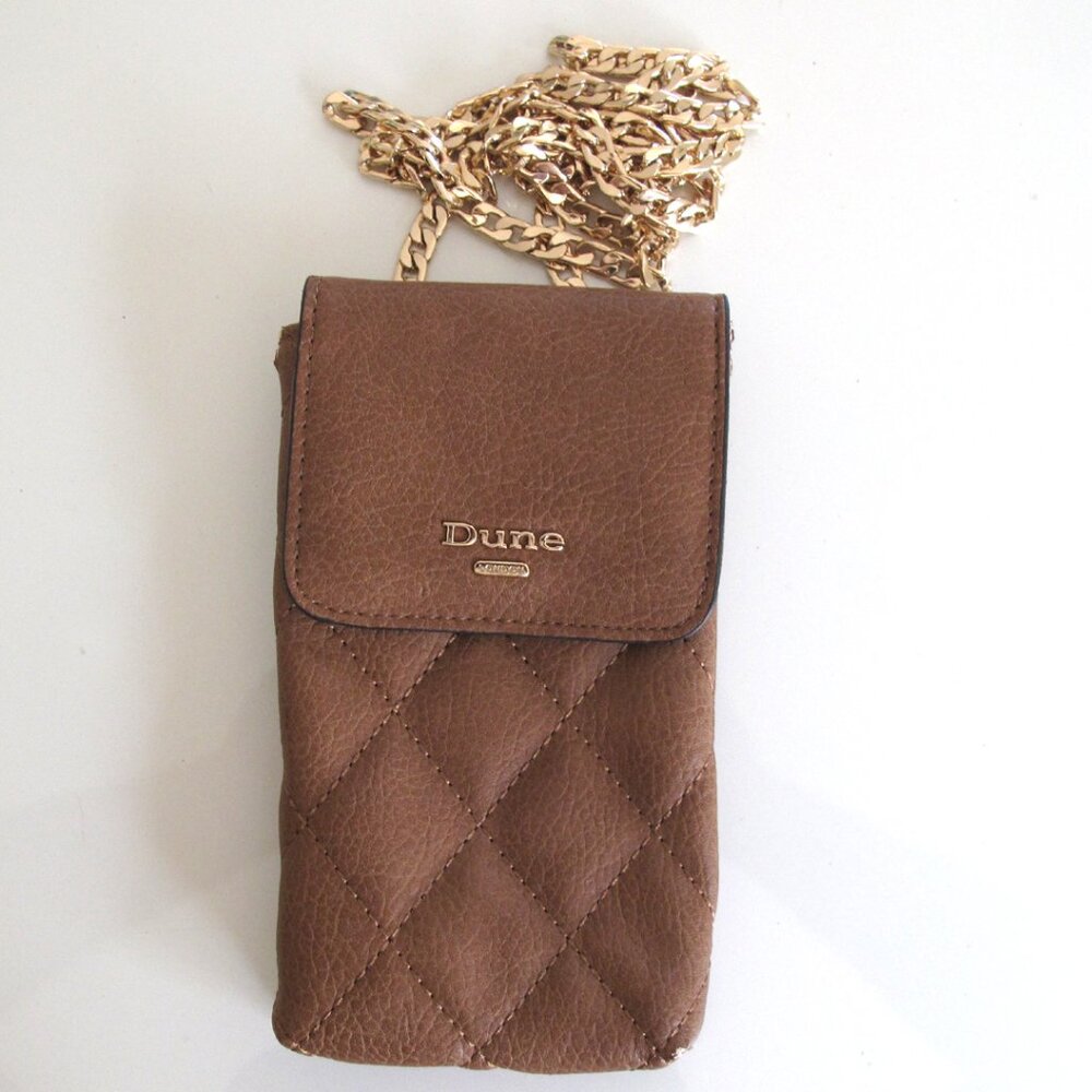 shoulder bag cover for phone and cards Dune London Gold tone Chain